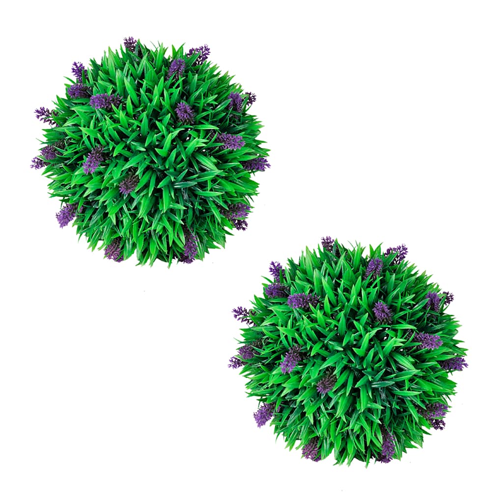 Juego de 2 bolas de boj artificial con lavanda 28 cm