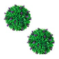 Set of 2 Artificial Boxwood and Lavender Balls 28 cm