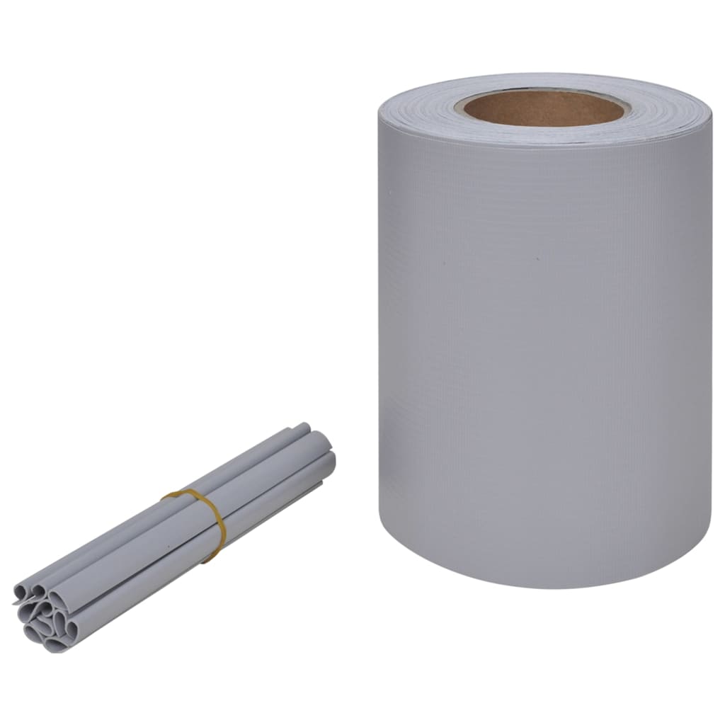 Panel de valla de PVC gris claro 70x0,19 m