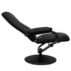 Sillón de TV con reposapiés cuero sintético sintético negro