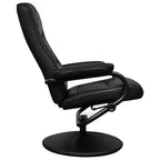 Sillón de TV con reposapiés cuero sintético sintético negro
