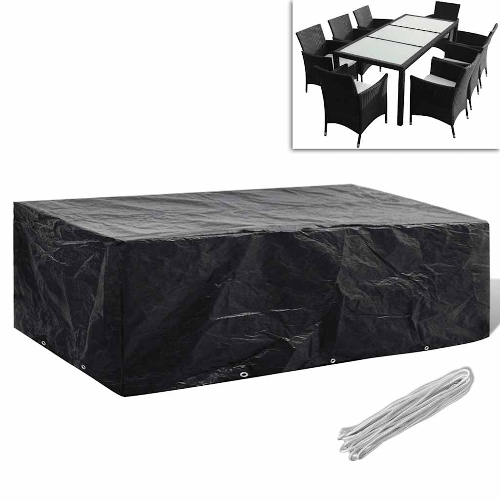 Cubierta de muebles de jardín forma L 12 ojales 250x250x90 cm