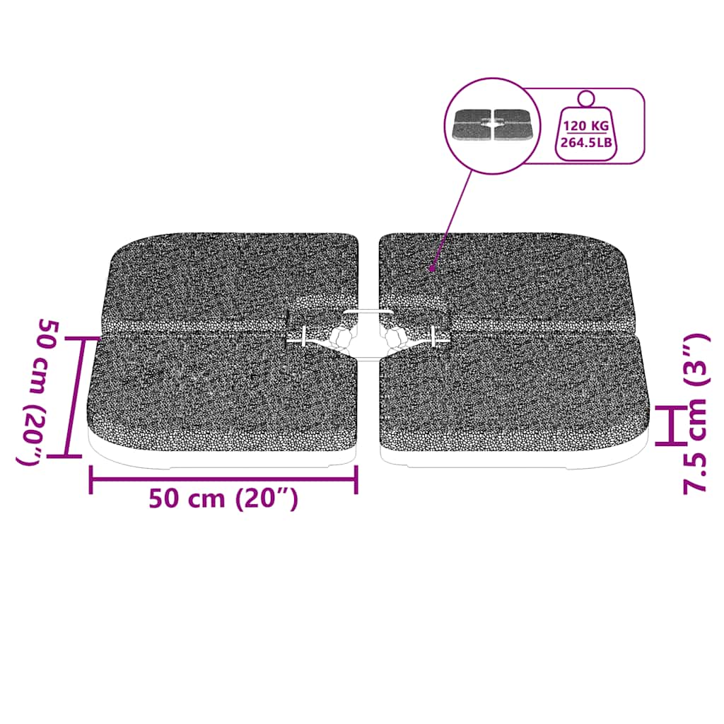 Base de sombrilla postátil arena/agua 60 l