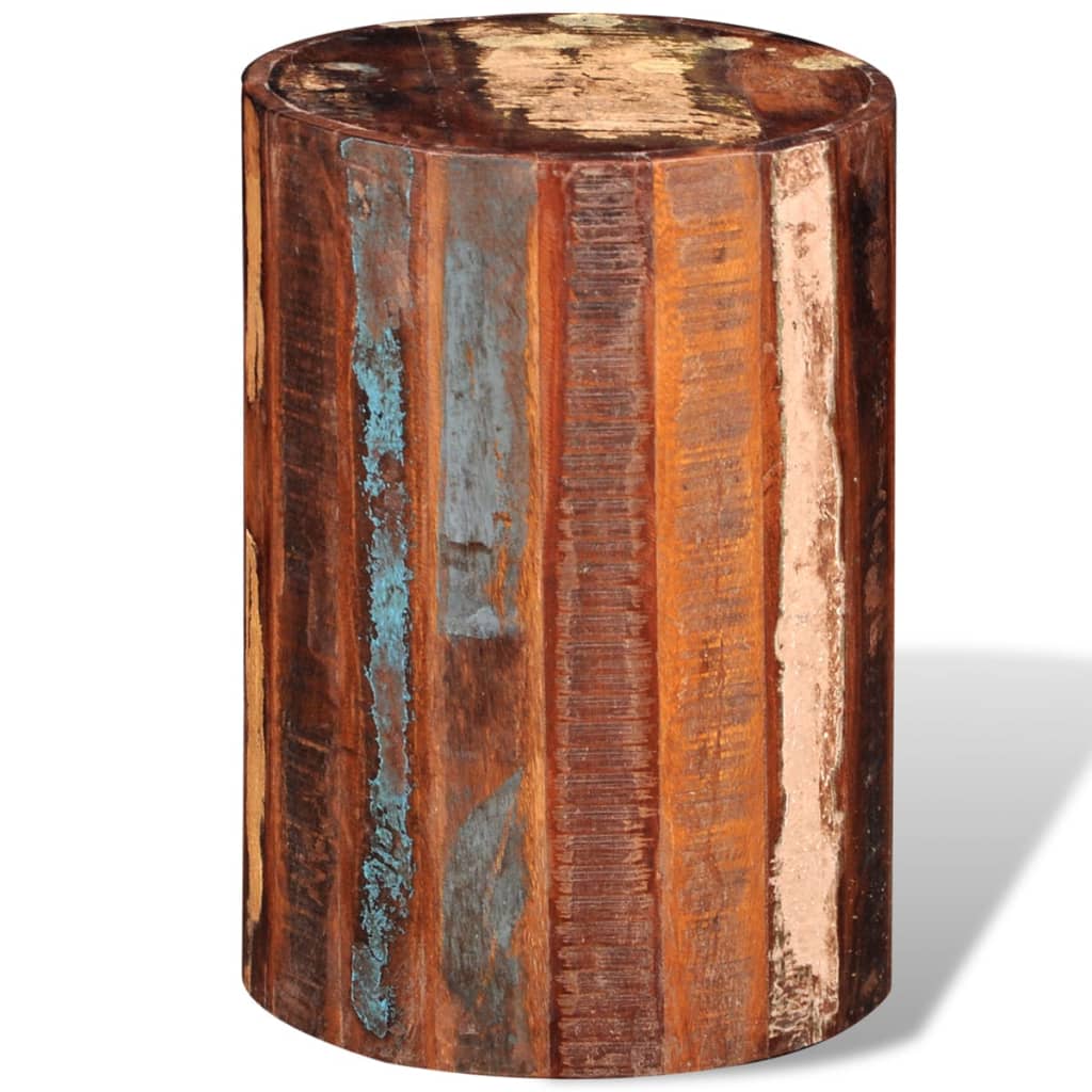 Taburete de madera maciza reciclada
