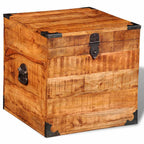 Cofre de almacenamiento cúbico de madera de mango rugosa