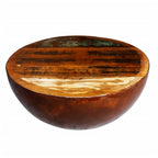 Mesa de centro de madera maciza reciclada 110x50x34 cm