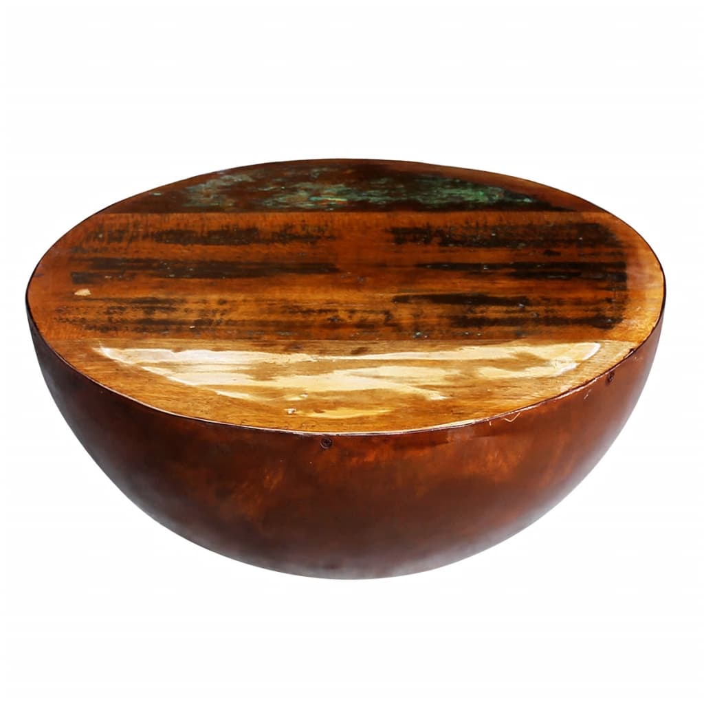 Mesa de centro de madera maciza reciclada 110x50x34 cm