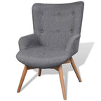Sillón con reposapiés tela gris
