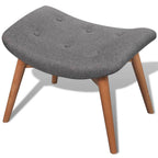 Sillón con reposapiés tela gris