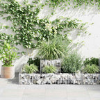 Jardinera de gaviones de acero 120x120x20 cm