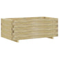 Arriate elevado jardín con valla madera maciza pino 100x30x30cm