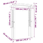 Arco con enrejado de madera 150x60x210 cm