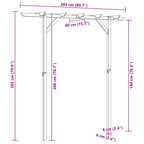 Pérgola de jardín de madera 205x40x203 cm