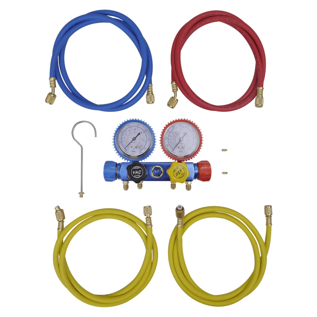 Conjunto de herramientas de manómetro de cuatro vías