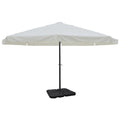 Sombrilla de jardín con base portátil aluminio blanco