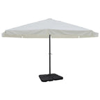 Sombrilla de jardín con base portátil aluminio blanco