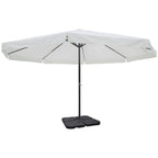 Sombrilla de jardín con base portátil aluminio blanco