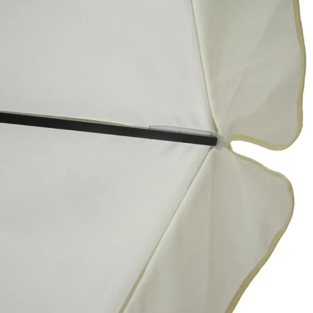 Sombrilla de jardín con base portátil aluminio blanco
