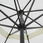 Sombrilla de jardín con base portátil aluminio blanco