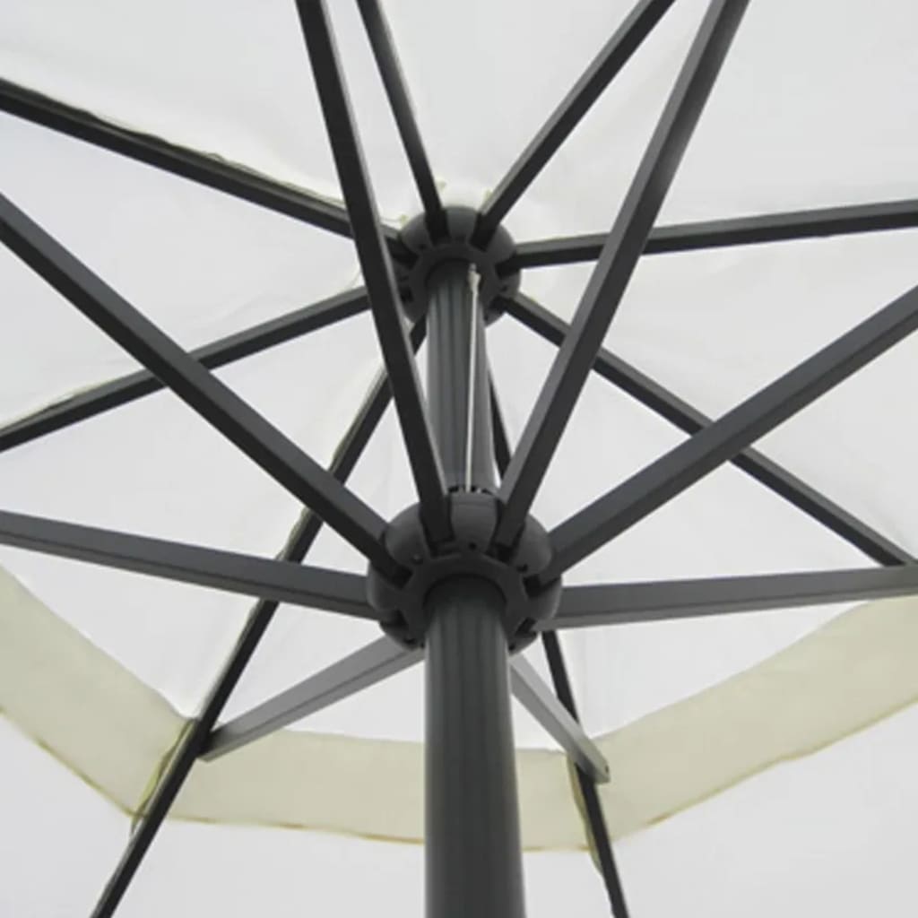 Sombrilla de jardín con base portátil aluminio blanco