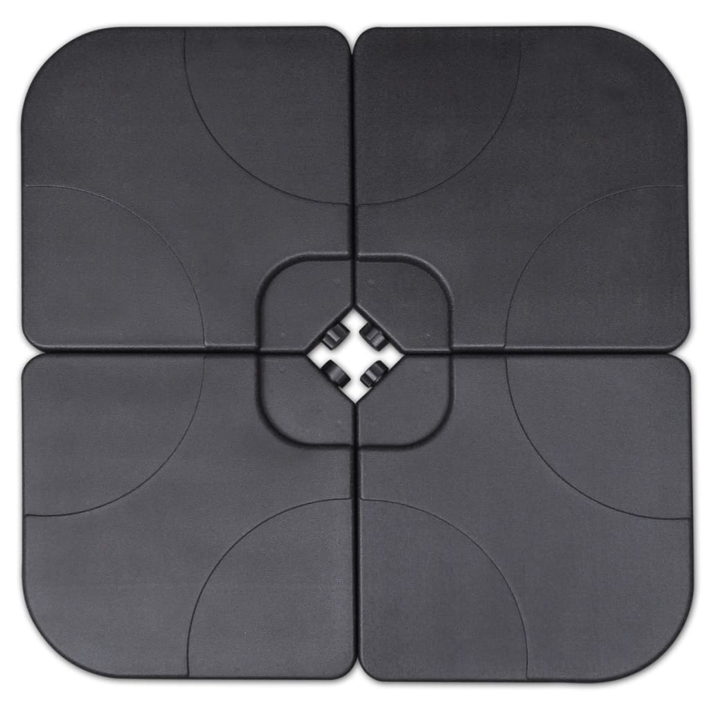 Sombrilla de jardín con base portátil aluminio blanco