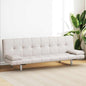 Sofa bed with two black polyester pillows