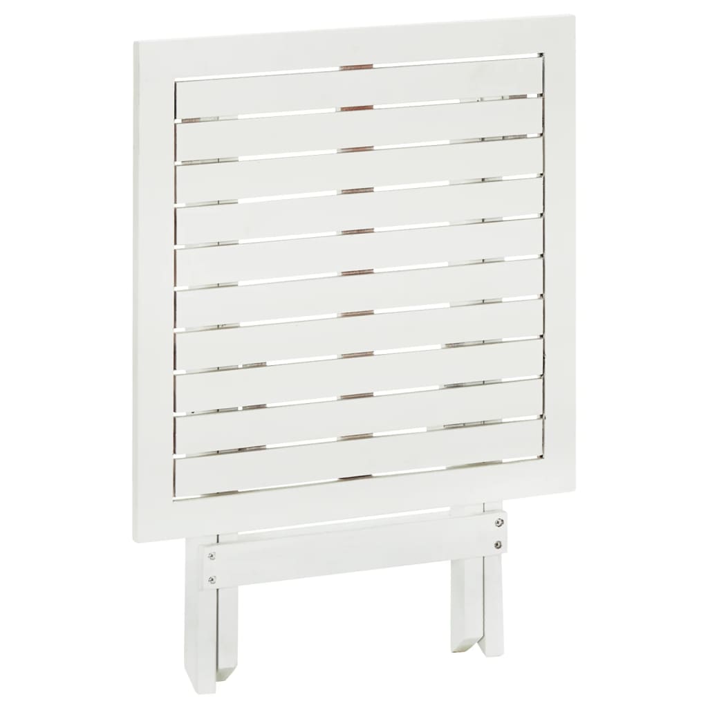 Mesa terraza bistró madera maciza de acacia blanco 46x46x47 cm