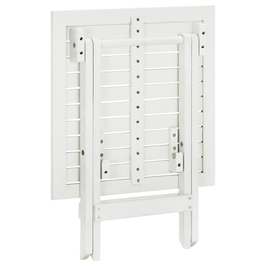 Mesa terraza bistró madera maciza de acacia blanco 46x46x47 cm