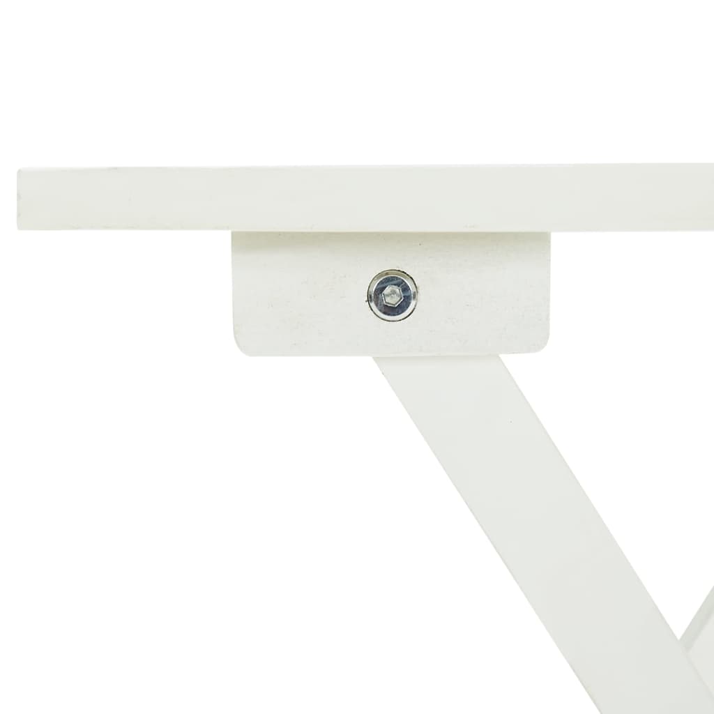 Mesa terraza bistró madera maciza de acacia blanco 46x46x47 cm
