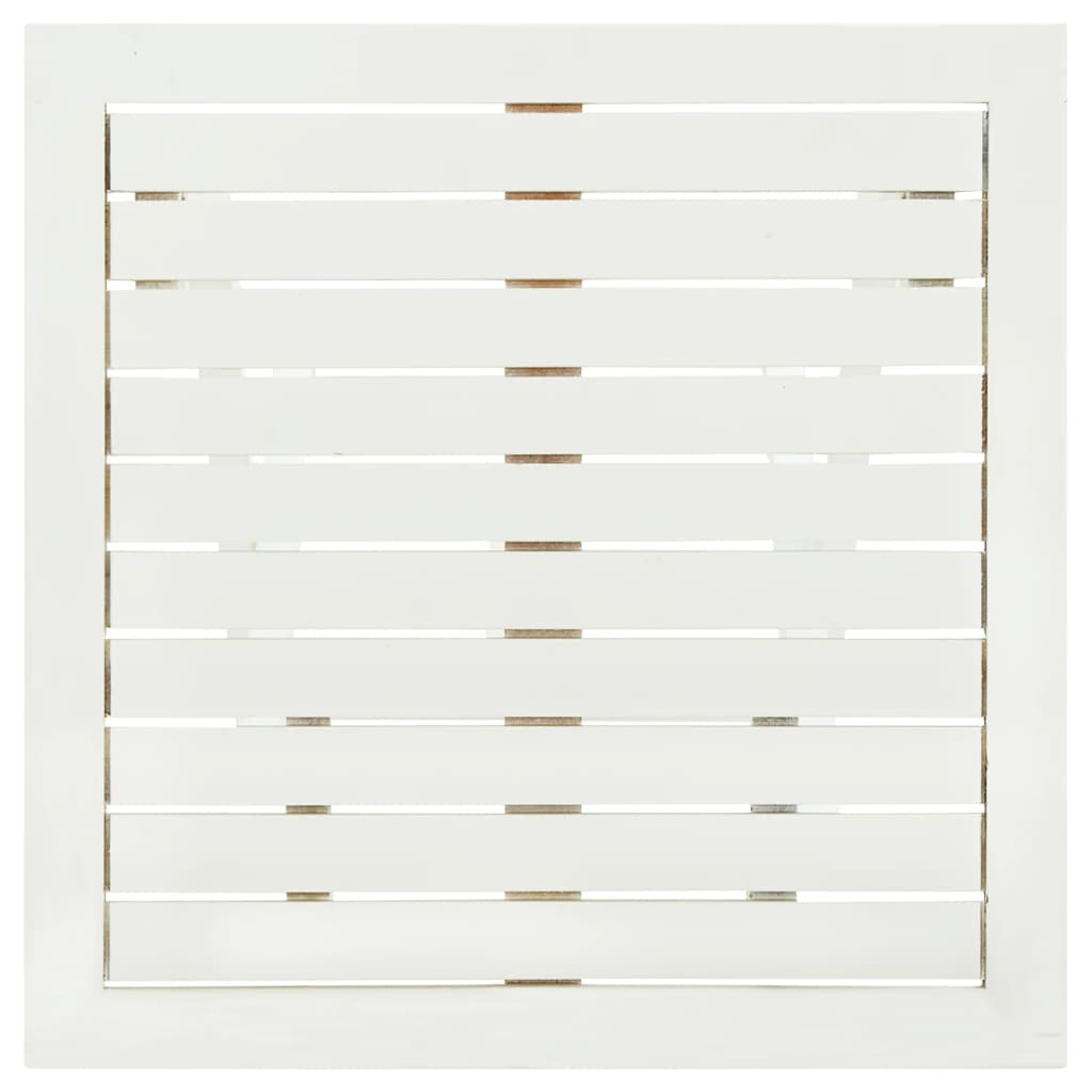 Mesa terraza bistró madera maciza de acacia blanco 46x46x47 cm
