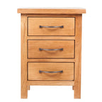 Mesita de noche con 3 cajones madera maciza roble 40x30x54 cm