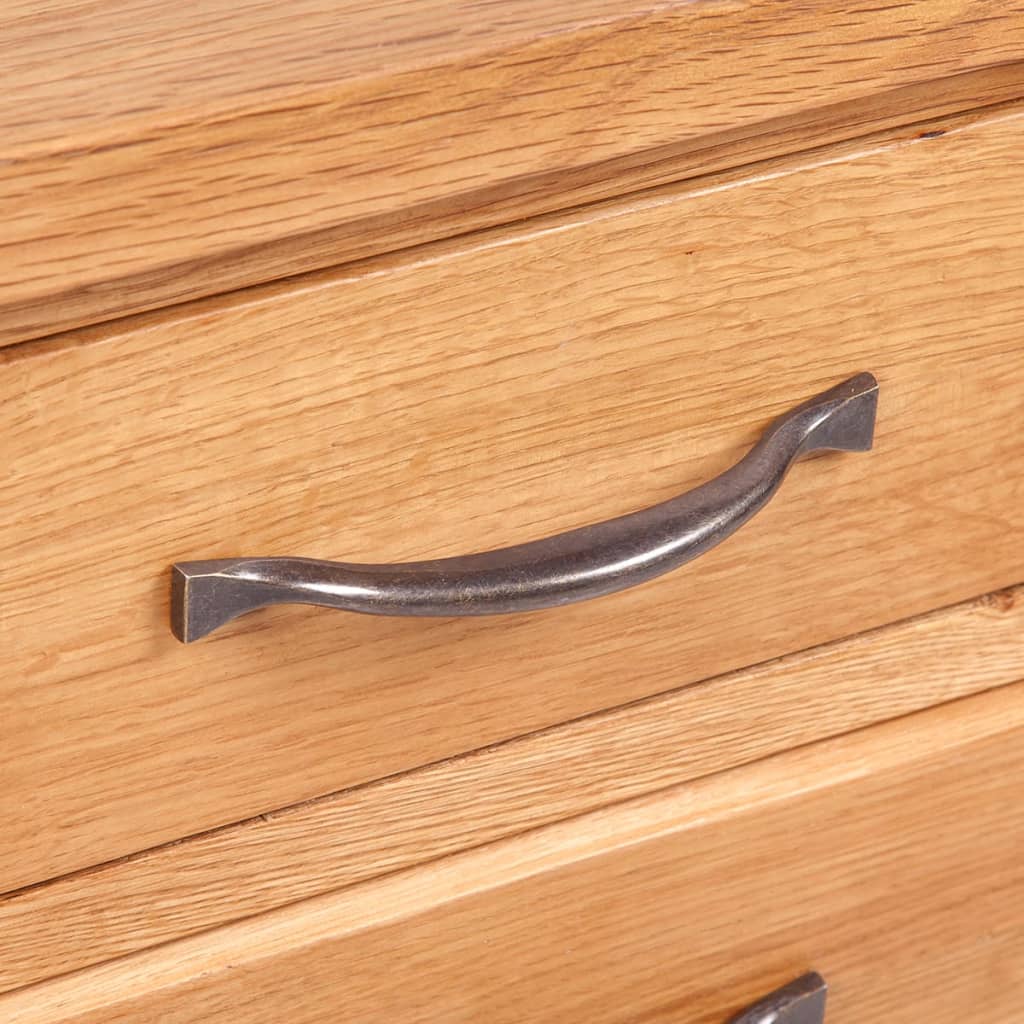 Mesita de noche con 3 cajones madera maciza roble 40x30x54 cm