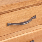 Mesita de noche con 3 cajones madera maciza roble 40x30x54 cm