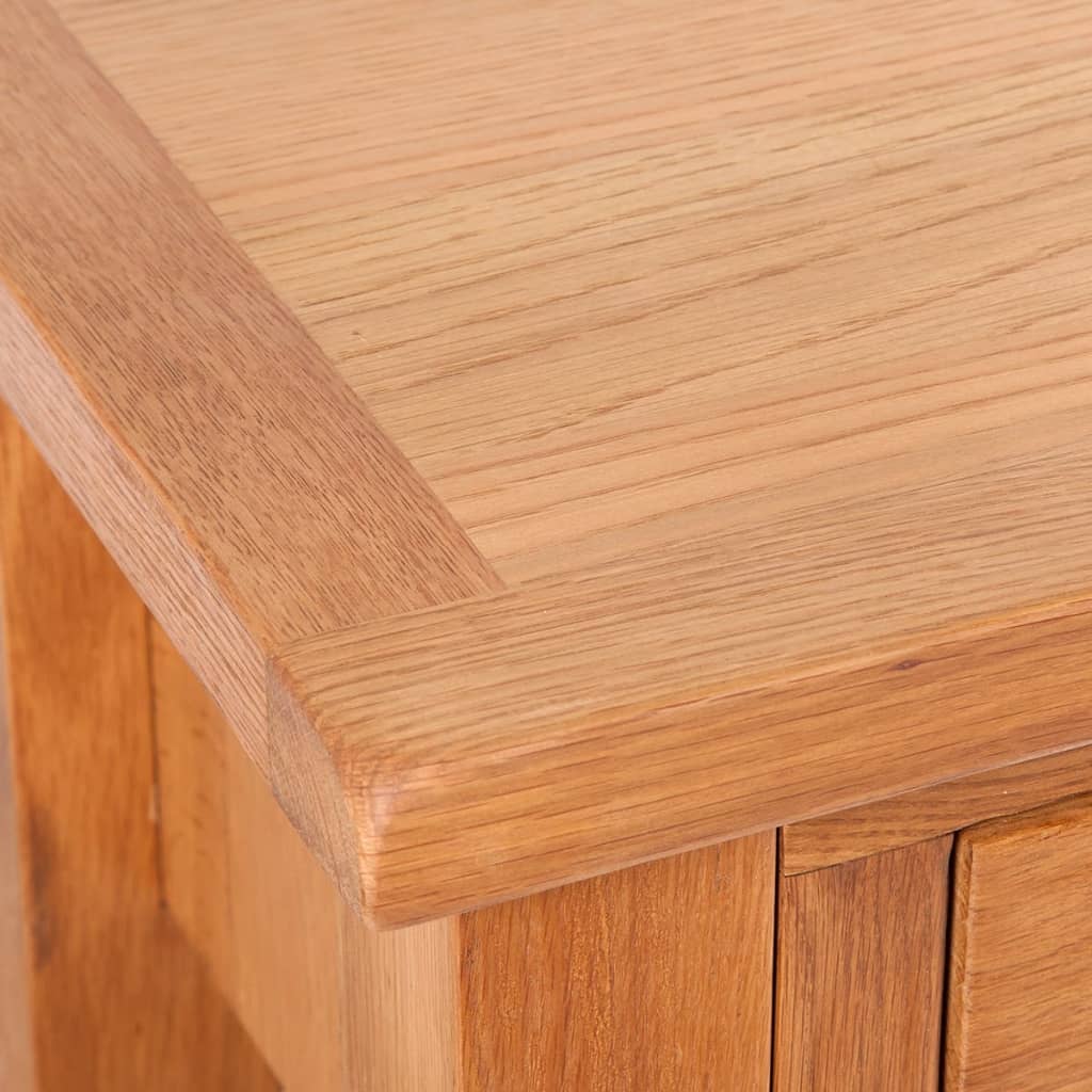 Mesa consola con 2 cajones madera maciza de roble 83x30x73 cm