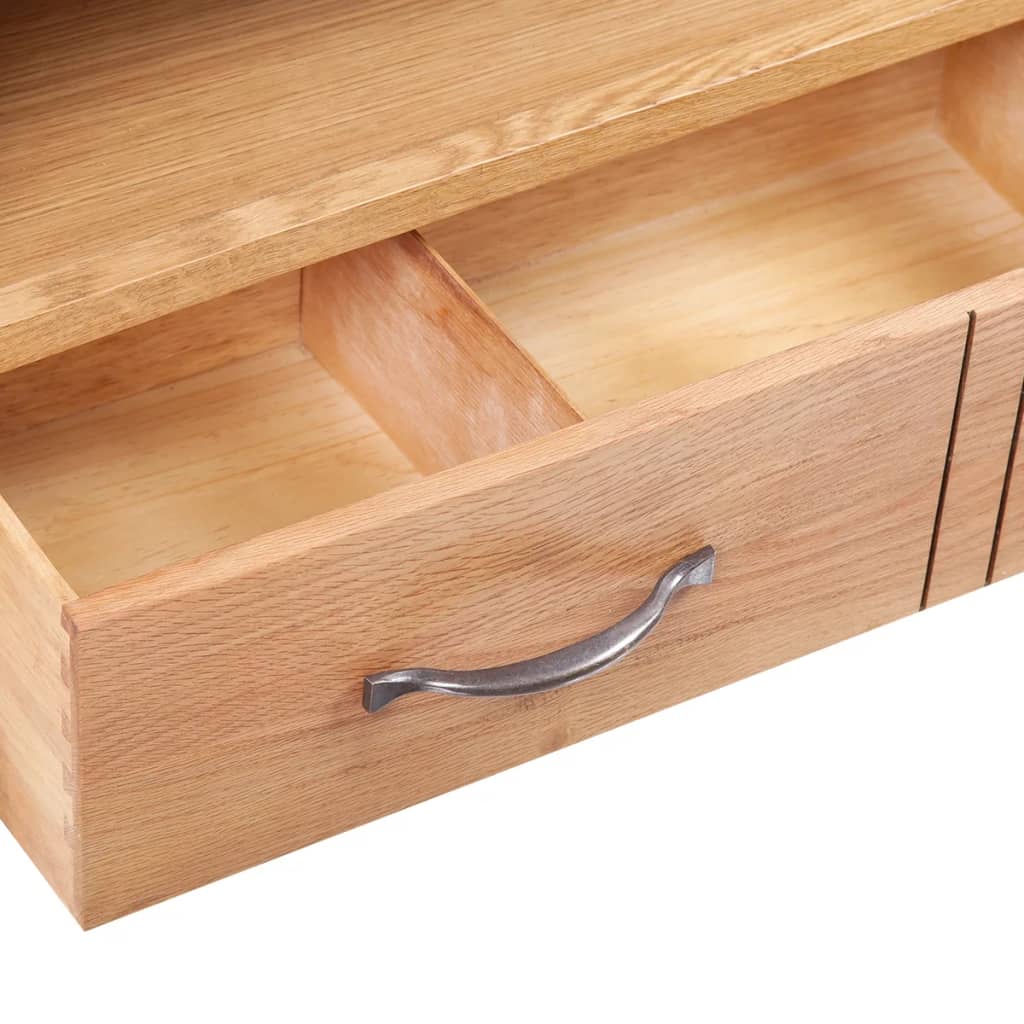 Mueble para TV con cajones madera maciza de roble 88x42x46 cm