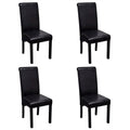 Sillas de comedor 4 unidades cuero sintético negro