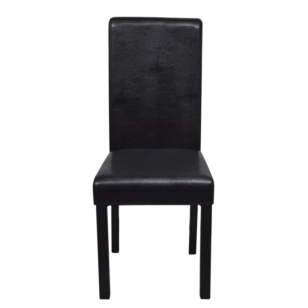 Sillas de comedor 4 unidades cuero sintético negro