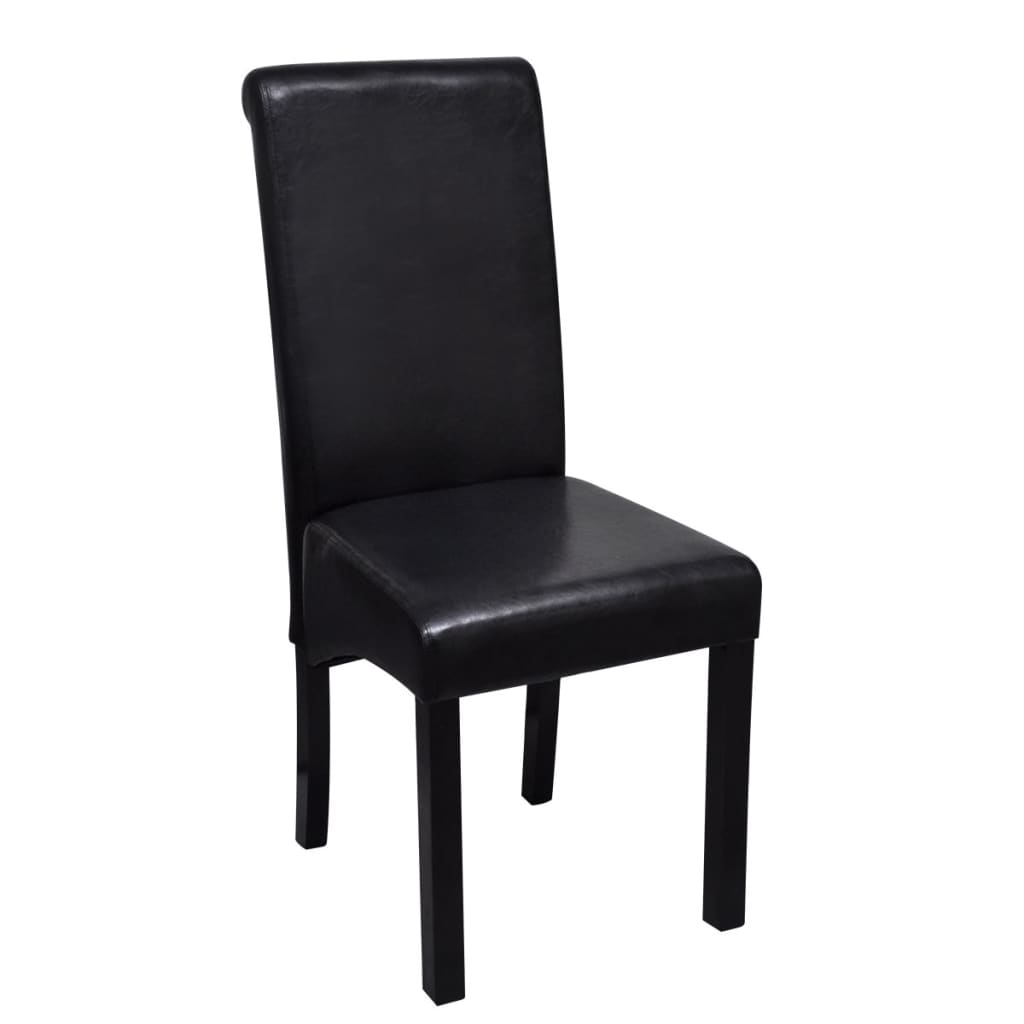 Sillas de comedor 4 unidades cuero sintético negro
