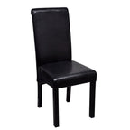 Sillas de comedor 4 unidades cuero sintético negro