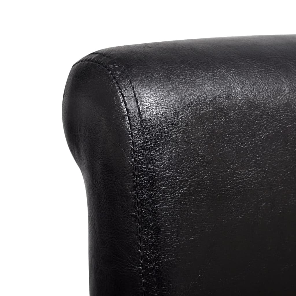 Sillas de comedor 4 unidades cuero sintético negro