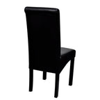 Sillas de comedor 4 unidades cuero sintético negro
