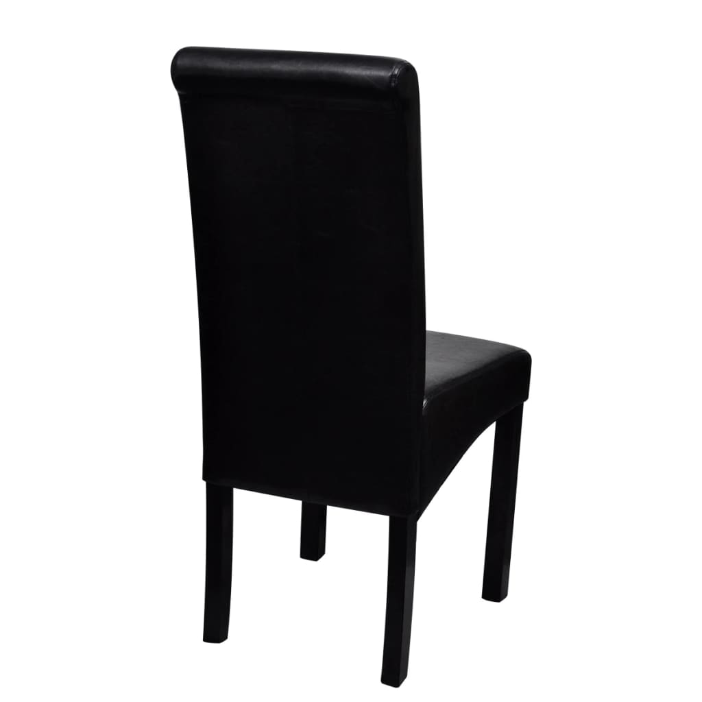 Sillas de comedor 4 unidades cuero sintético negro