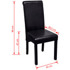 Sillas de comedor 4 unidades cuero sintético negro