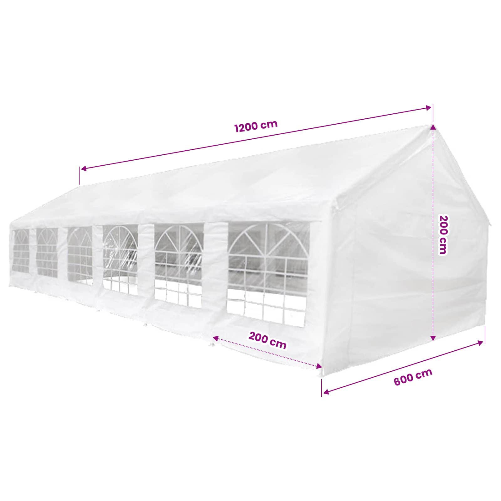 | Tela de tienda sin estructura | 12 x 6 m PE