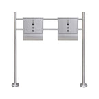 2 buzones con soporte de acero inoxidable