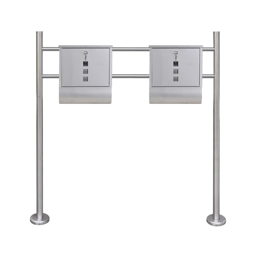 2 buzones con soporte de acero inoxidable