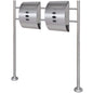2 buzones con soporte de acero inoxidable