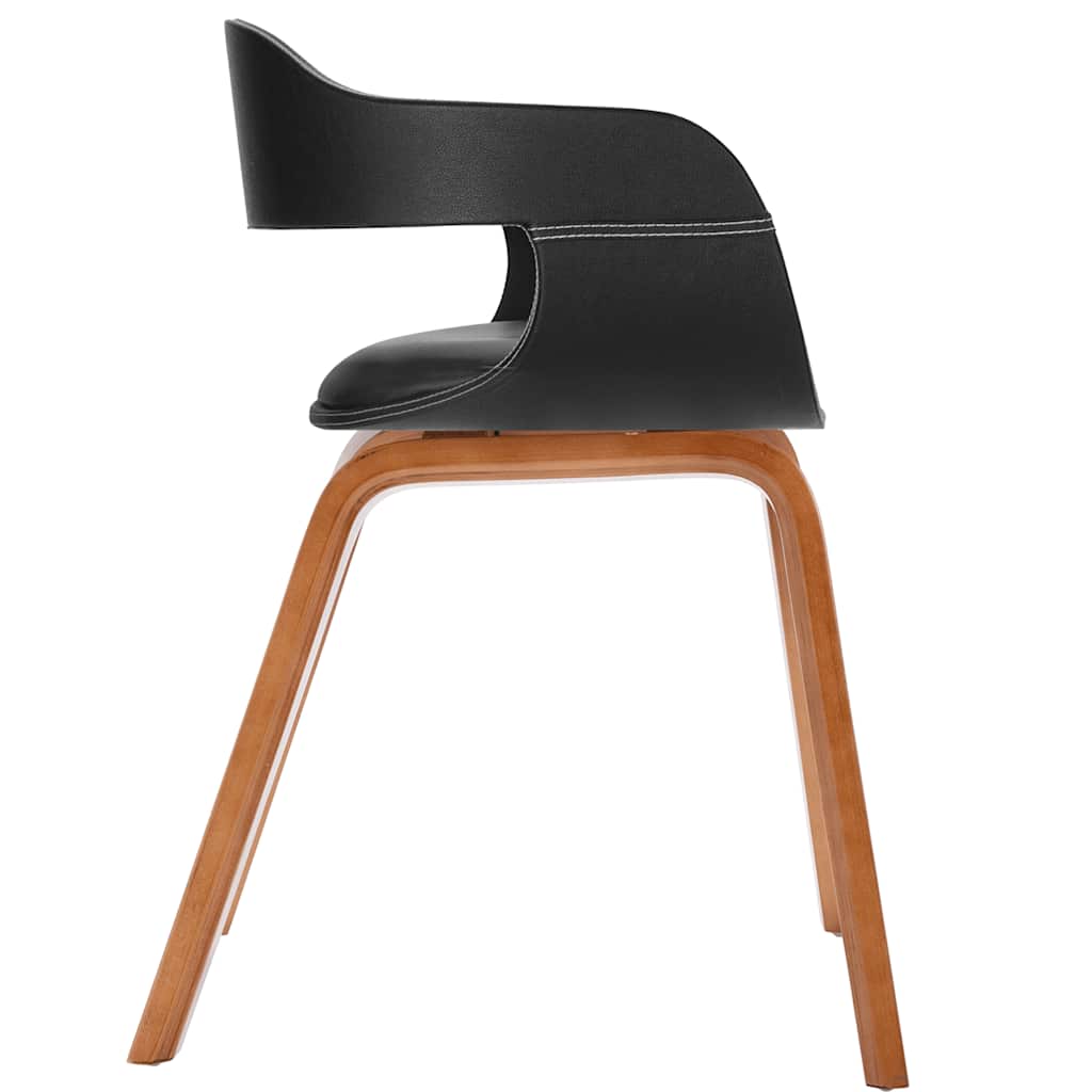 Silla de comedor de madera curvada y cuero sintético
