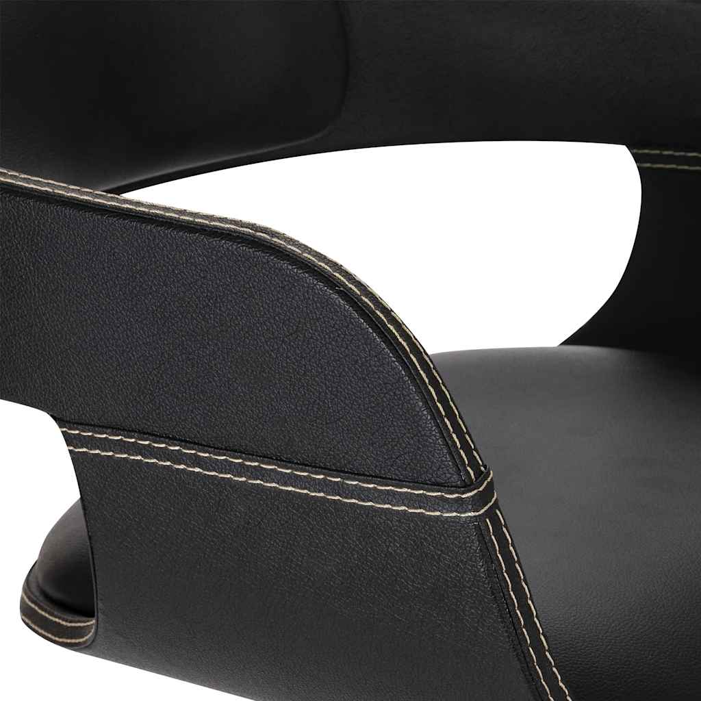 Silla de comedor de madera curvada y cuero sintético