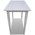 Mesa alta de madera blanca